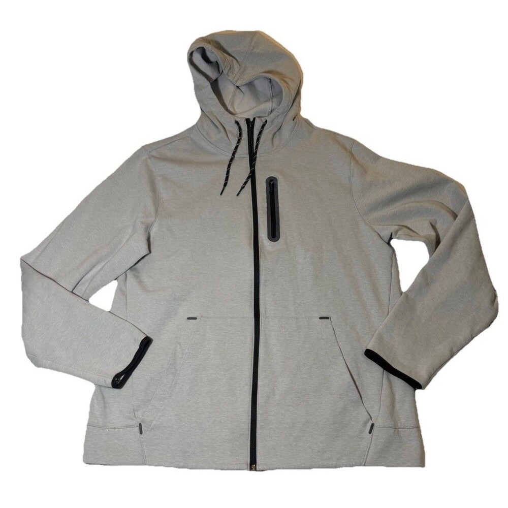 Old Navy Active Full Zip Hoodie Gray Tech Stretch Jacket Men’s XL Pockets
